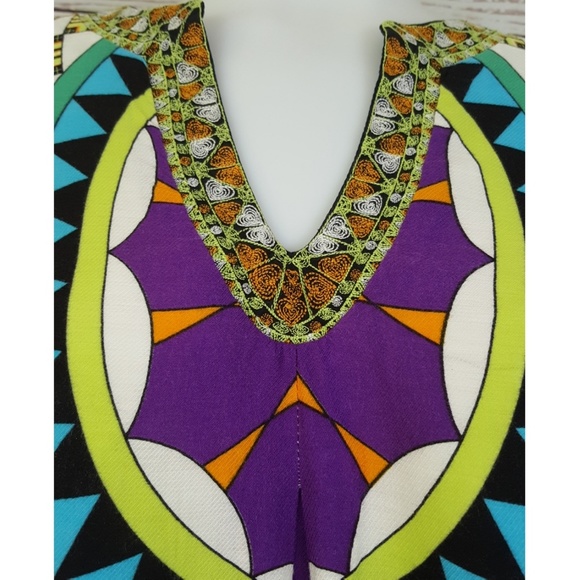 Hippie Boho Embroidered tunic psychedelic top S Taka wear - Picture 4 of 8